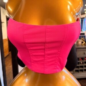 SHEIN Hot Pink Strapless Corset Crop Top